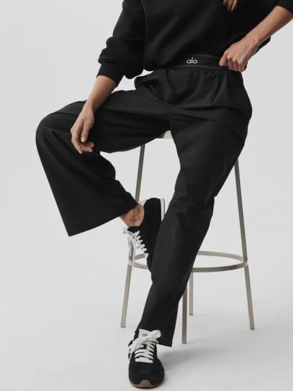 NWT👋ALO Yoga Suit Up Trouser Black Wide Leg🚀Regular 30" Inseam - Picture 12 of 12